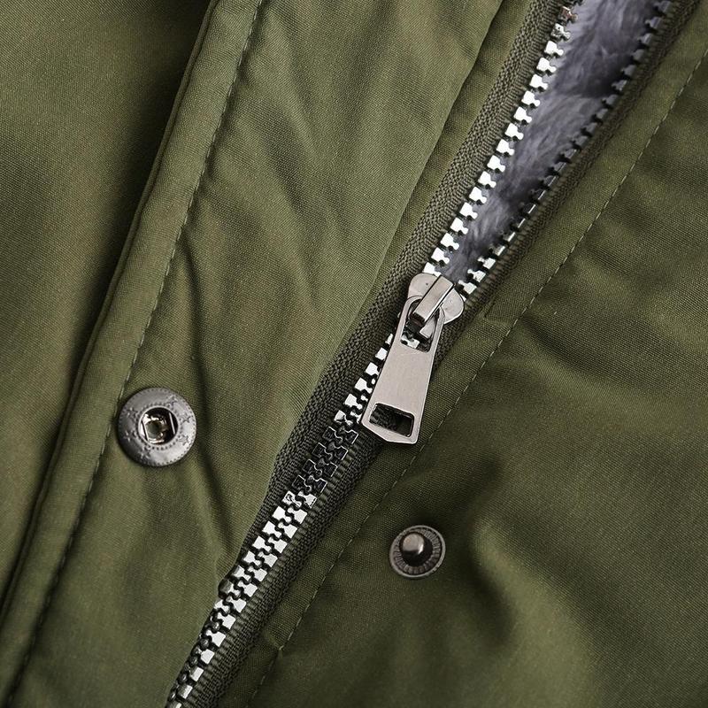 Women's winter warm coat, thickened waterproof fleece-lined parka, oversized military-style windbreaker, hooded padded jacket, double-layer padded jacket