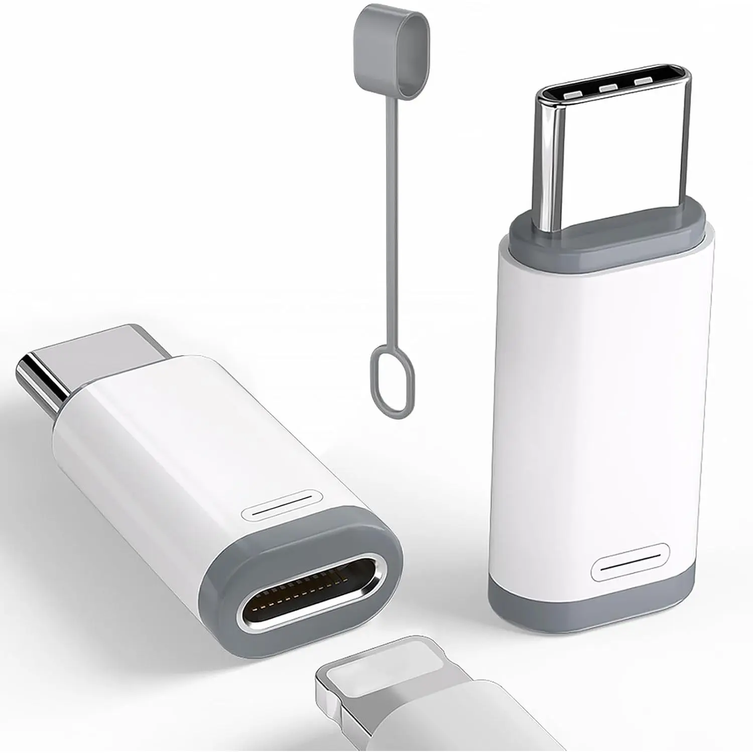 2 Pack Lightning to USB-C Adapter (2-Piece Set), Lightning Female to USB-C Male Connector for iPhone 15/16/16 Pro Max/Plus & Samsung S24, Supports Data Transfer & Charging (Not for Audio), Two Piece Set