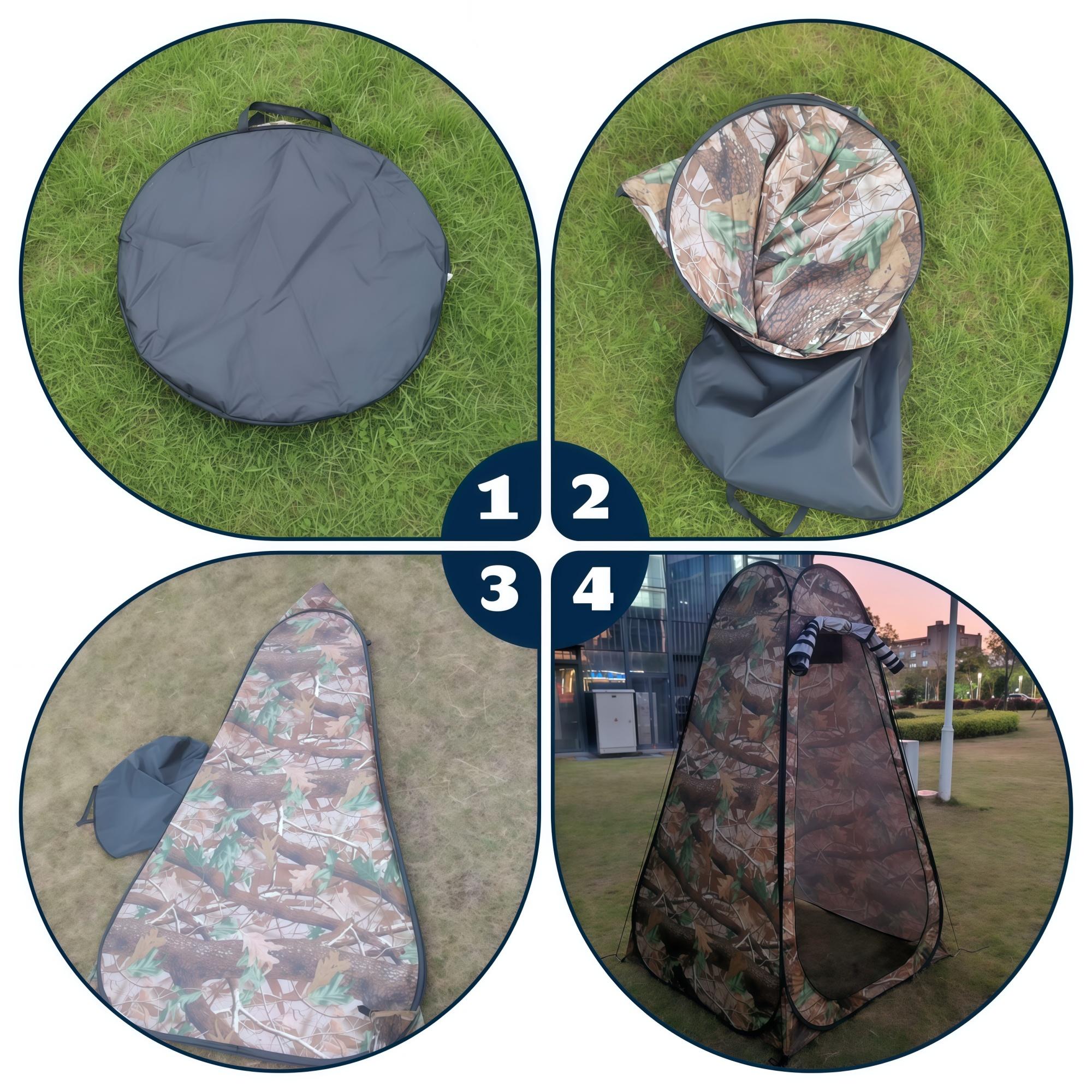 A practical, portable privacy solution for all your outdoor adventures! Quick setup, discreet camo design, and versatile use for camping, beach trips