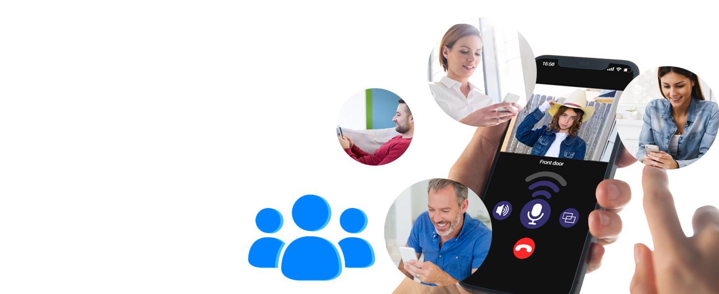 Video Doorbell Camera, HD WiFi Wireless Battery Power Operated Motion Detector Audio&Speaker Night Vision,IP65 Outdoor Waterproof with Doorbell Chime for iOS&Android