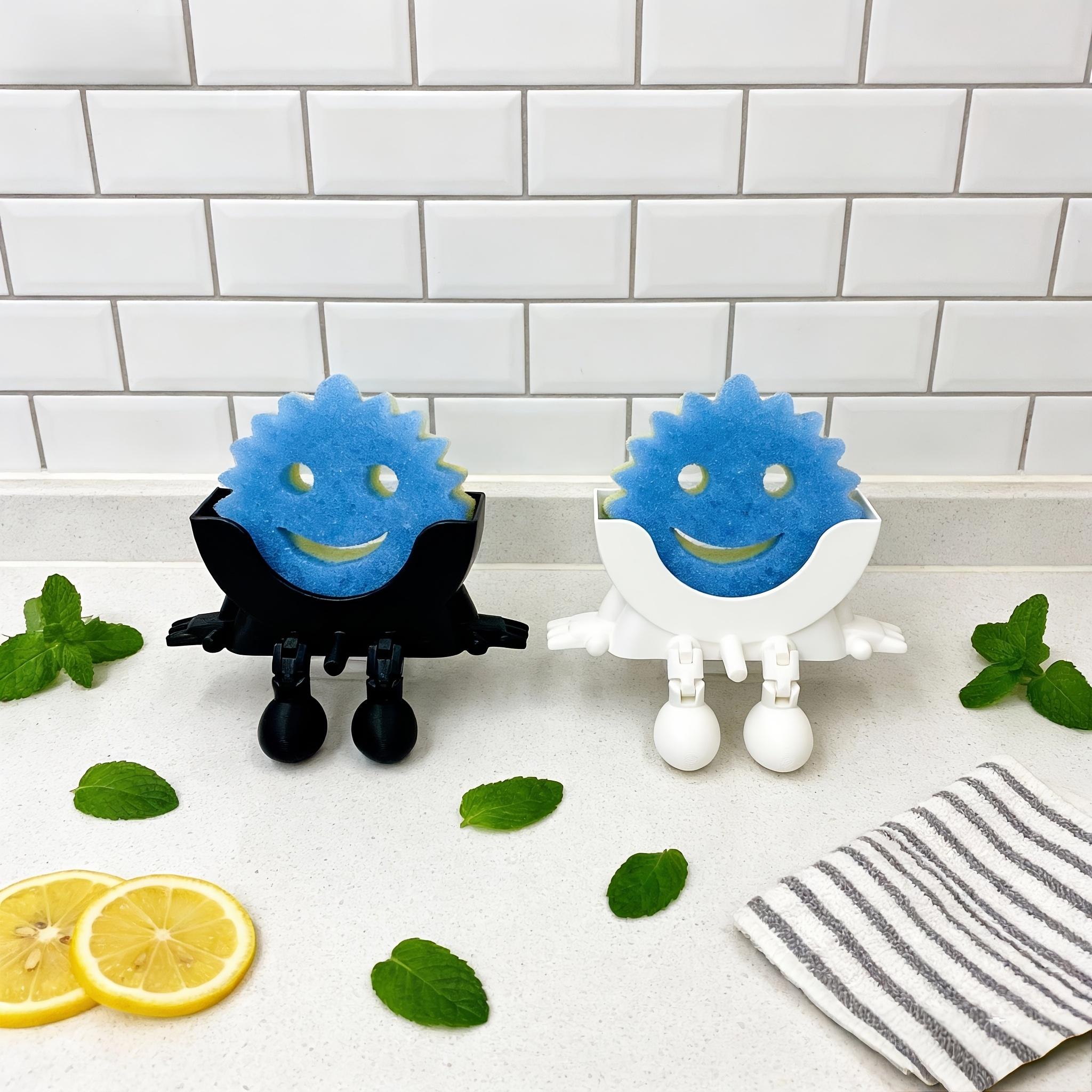 Cute 2 in 1 Sponge Drainer with Soap Dish Bathroom Kitchen Sink Organizer Storage Tray Countertop Decor Home Bathroom Accessories