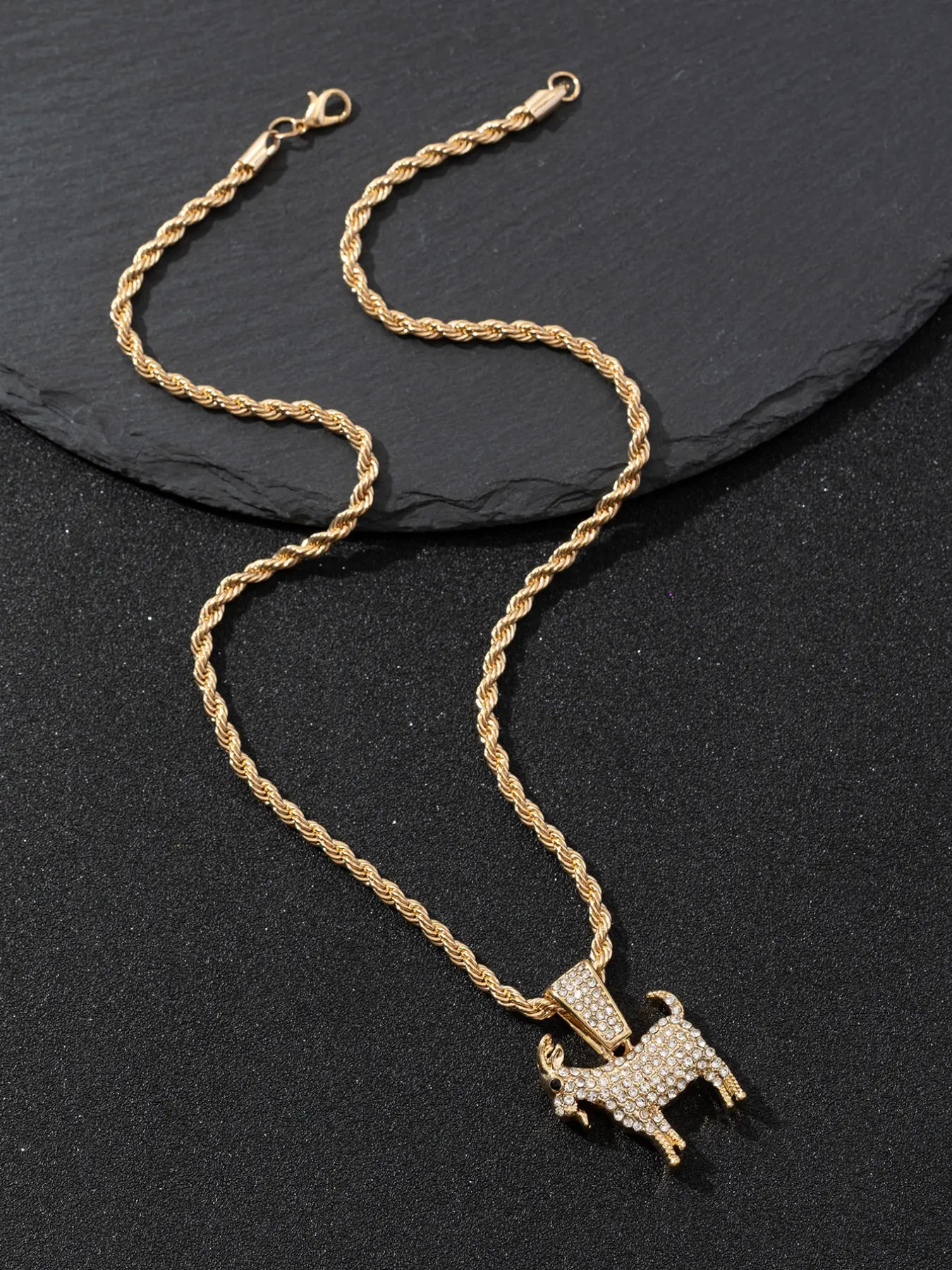 Goat Pendant Alloy Necklace, Hip Hop Punk Style, Perfect for Events and Holidays, Shiny Fashion Jewelry, Unisex Necklace for Men and Women