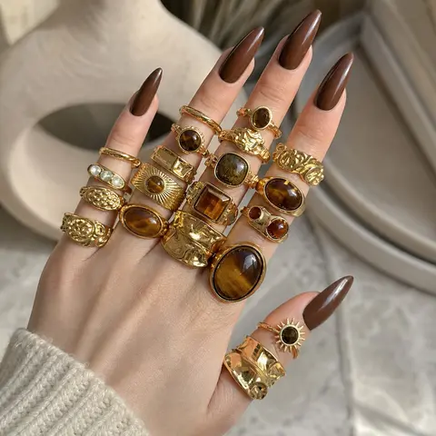 20-Piece Vintage Mixed-Style Adjustable Ring Set for Women, Retro Stylish Textured Stacking Rings for Special Occasions, Ideal Birthday Gift for Friends