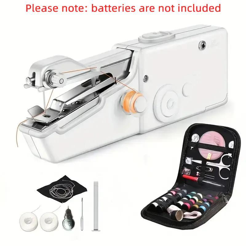 Portable Mini Handheld Electric Sewing Machine, 1 Set Practical Quick-Stitch Sewing Tool for Home Use, Sewing Supplies and Crafts, Birthday Gift Ideas and Gifts for Girlfriend (Batteries Not Included)