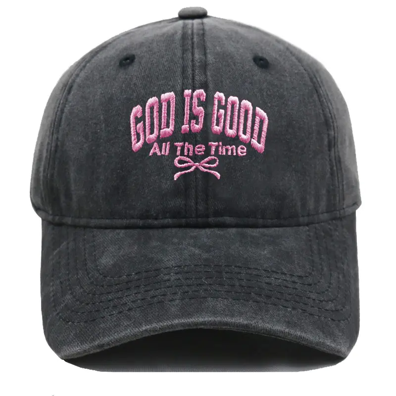 Casual Baseball Cap with 'God Is Good All The Time' Lettering, Unisex TikTok Viral Christian Accessory for Daily Use, Embroidered Text, Faith Message, Christian Accessories, Inspirational, Embroidered Faith, Believers, Letters, One Size