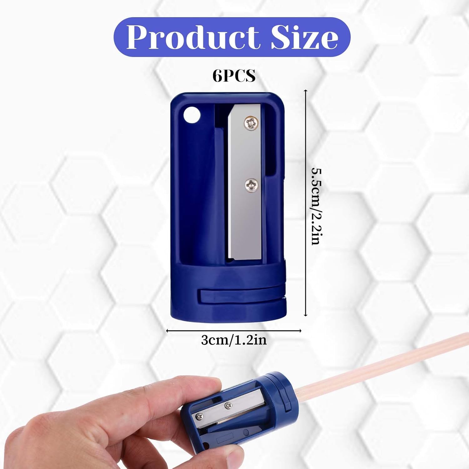 6 Pack Carpenter Pencil Sharpener, Colourful Manual Portable Woodwork Pencil , Portable Pencil Sharpening Tool, Heavy Duty Manual Construction Pencil Sharpener for Woodworking Tool