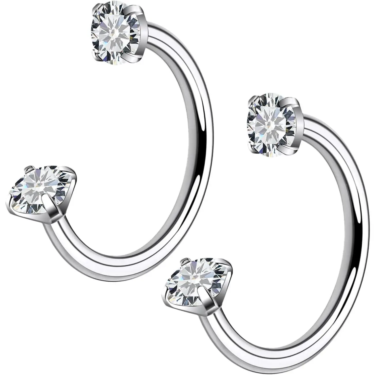 20G 18G Horseshoe Nose Ring Internally Threaded Titanium Nose Ring Septum Rings Double  Daith   Horseshoe Earrings for Women Men