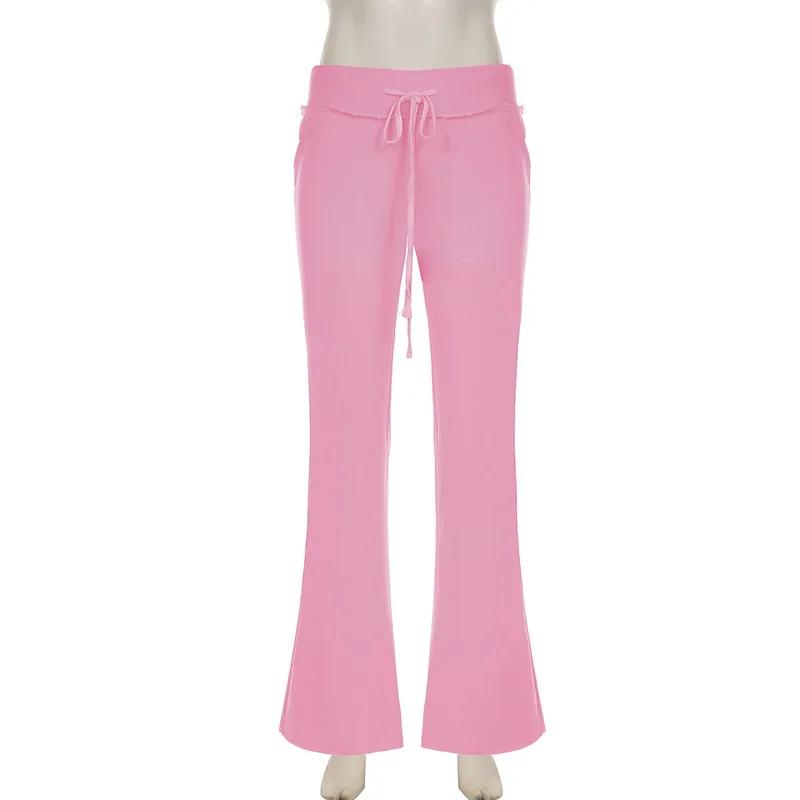 Sports suit Women Drawstring Ribbons 2 Piece Set Long Sleeve Zipup Hooded Sweatshirts Tops + Flare Pants Fashion Casual Tracksuits Summer Athletic Wear