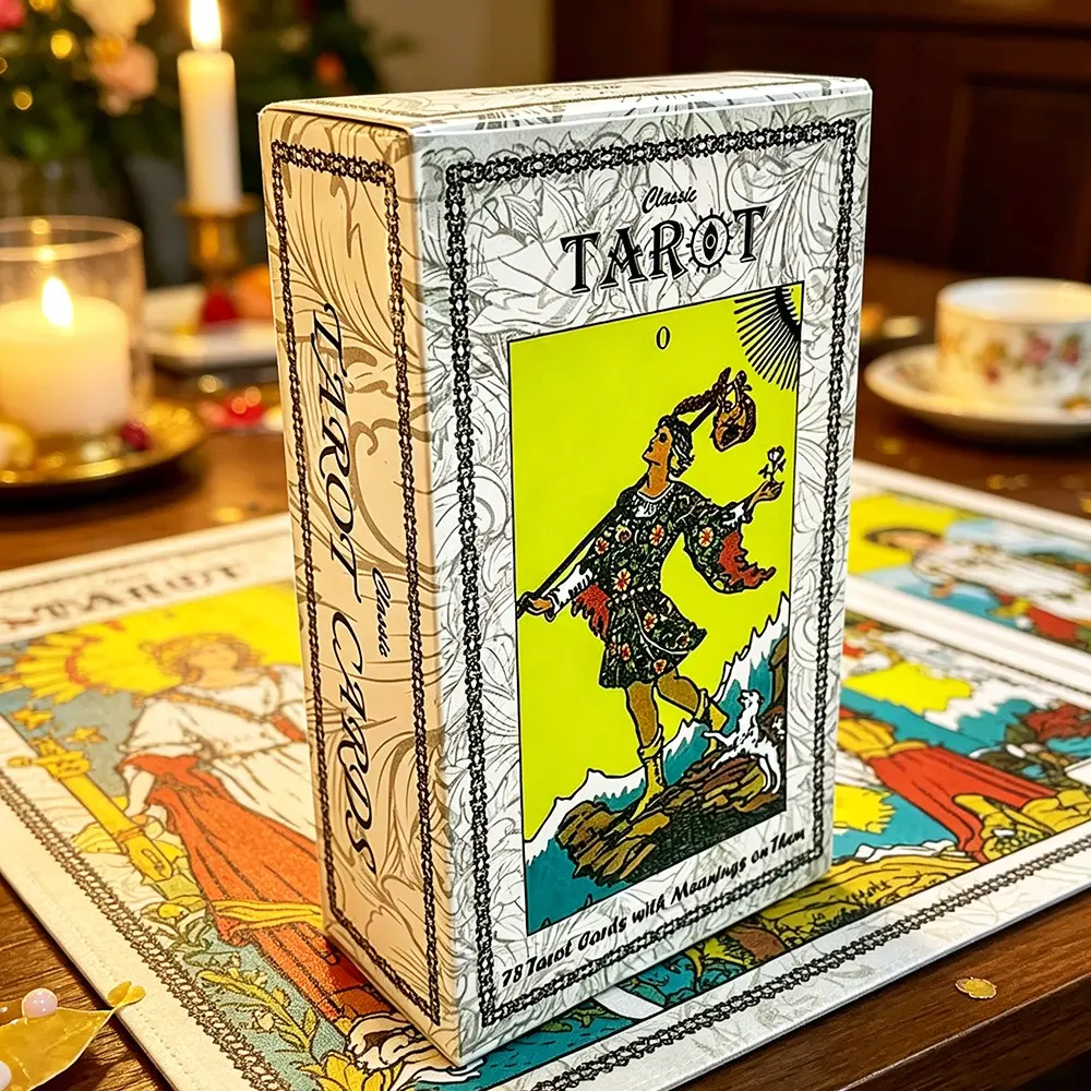 78 divining cards, classic large size Tarot card set, with paper instruction, suitable for beginners and mystics, fun and games at festivals, birthday parties or divining nights