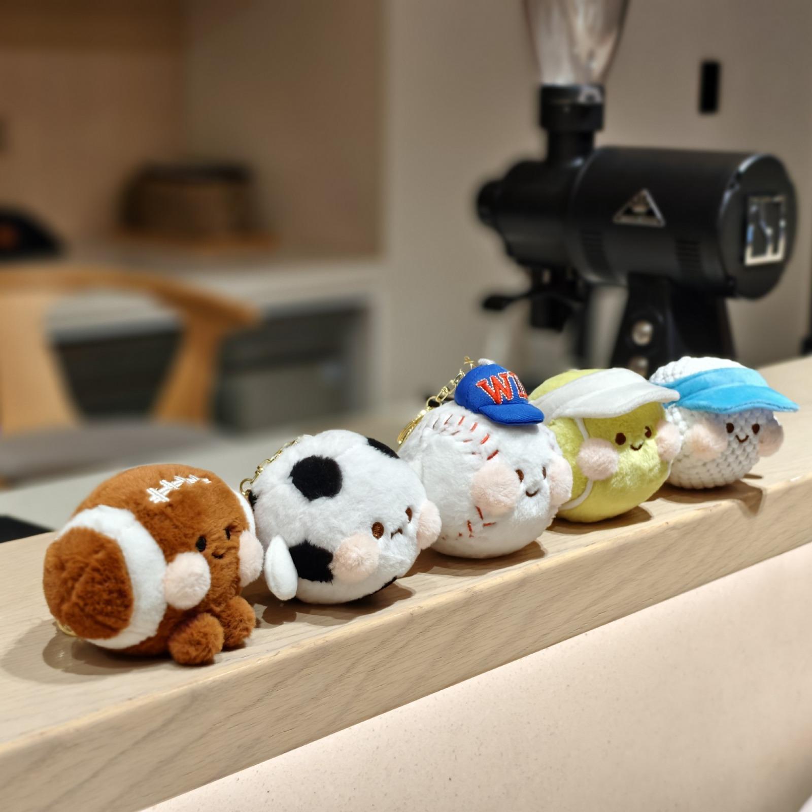 Soft Plush Ball Keychain Set – Cute Stuffed Keyring for Backpack, Squishy Toy Gift for Soccer Basketball Tennis Golf Rugby Billiards Baseball Lovers & Players