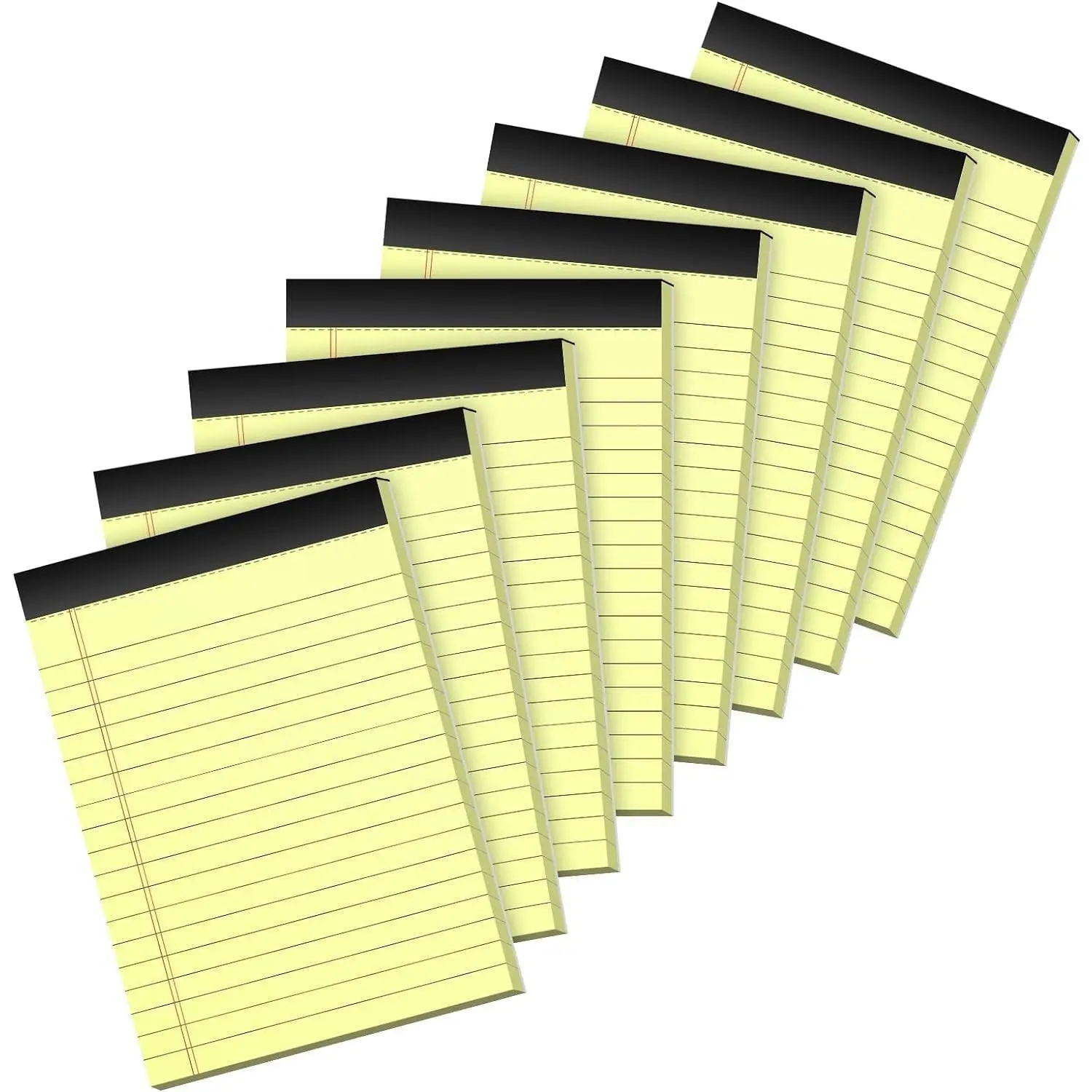 Yellow Legal Pads 4x6, 8 Pack, Narrow Ruled, Perforated, 30 Sheets/Pad, Thick Paper, Ink Bleed Resistant, Smooth Writing, Durable Cardboard Back, Easy Tear-Off Pages, Double-Sided, Pocket Size