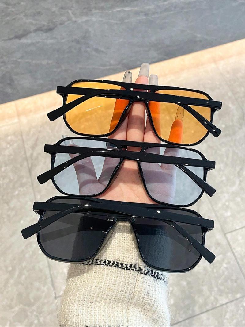 Unisex Vintage Trendy Aviator Sunglasses, Retro Outdoor Sports Frames Sunglasses, Fashionable Modern Accessories for Men & Women for Everyday Use, Trendy Beach Eyewear, Aviator Shades