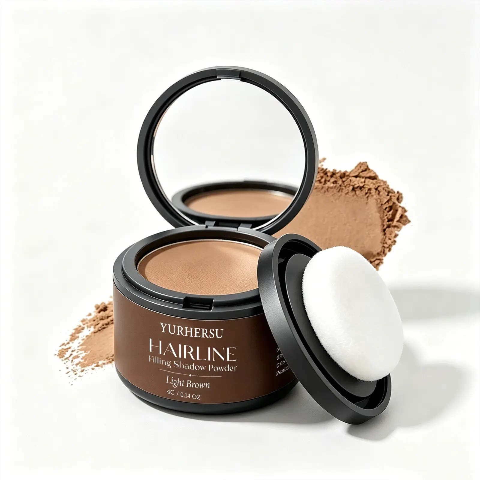 Light Brown Hairline Fiber Filling Powder, Instant Sparse Hair Root Concealer, Hair Root Touch Up, Natural Coverage for Receding Hairline and Hair Gaps, Create Fuller Thicker Looking Hair, Daily Hair Makeup Beauty Tool