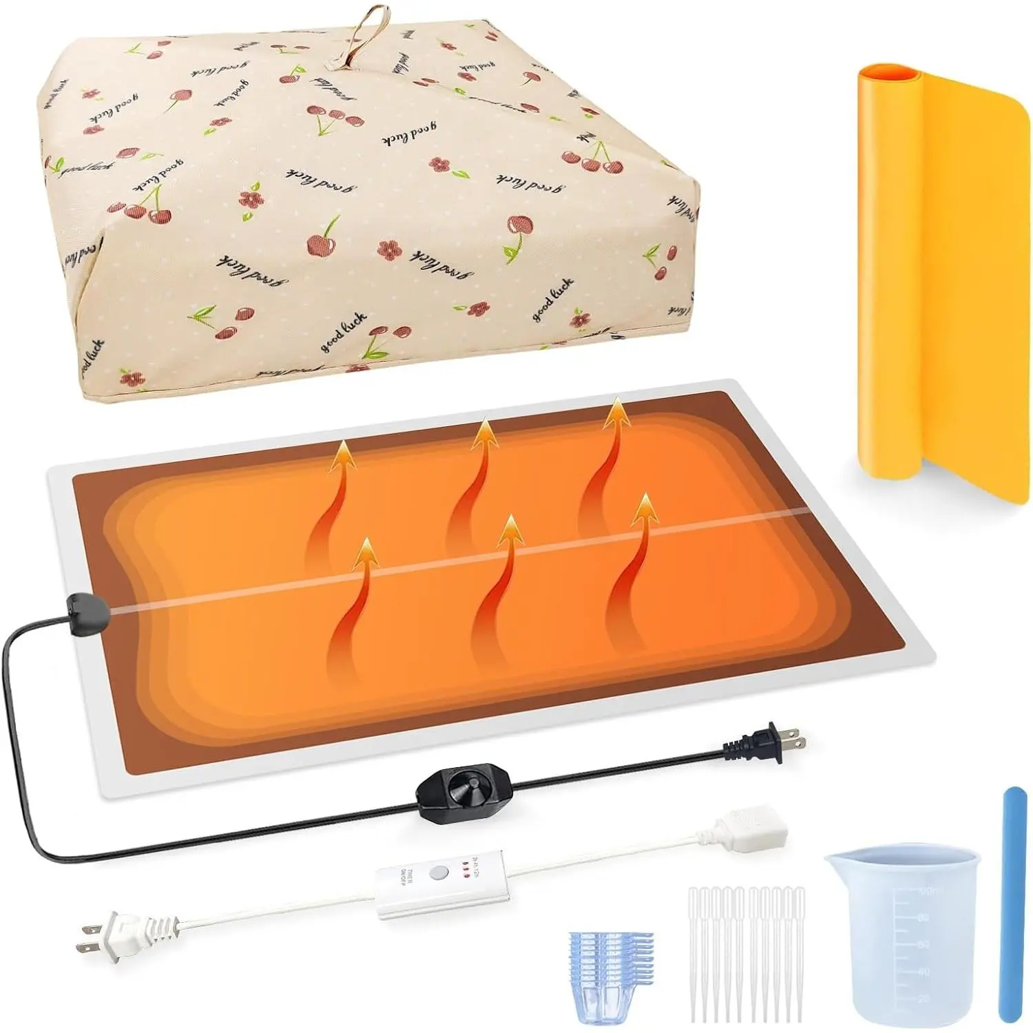 26pcs Resin Heating Mat Kit - Epoxy Resin Curing Machine with Drying Mat, Silicone Mat Cover & Timer for Resin Molds and Crafts