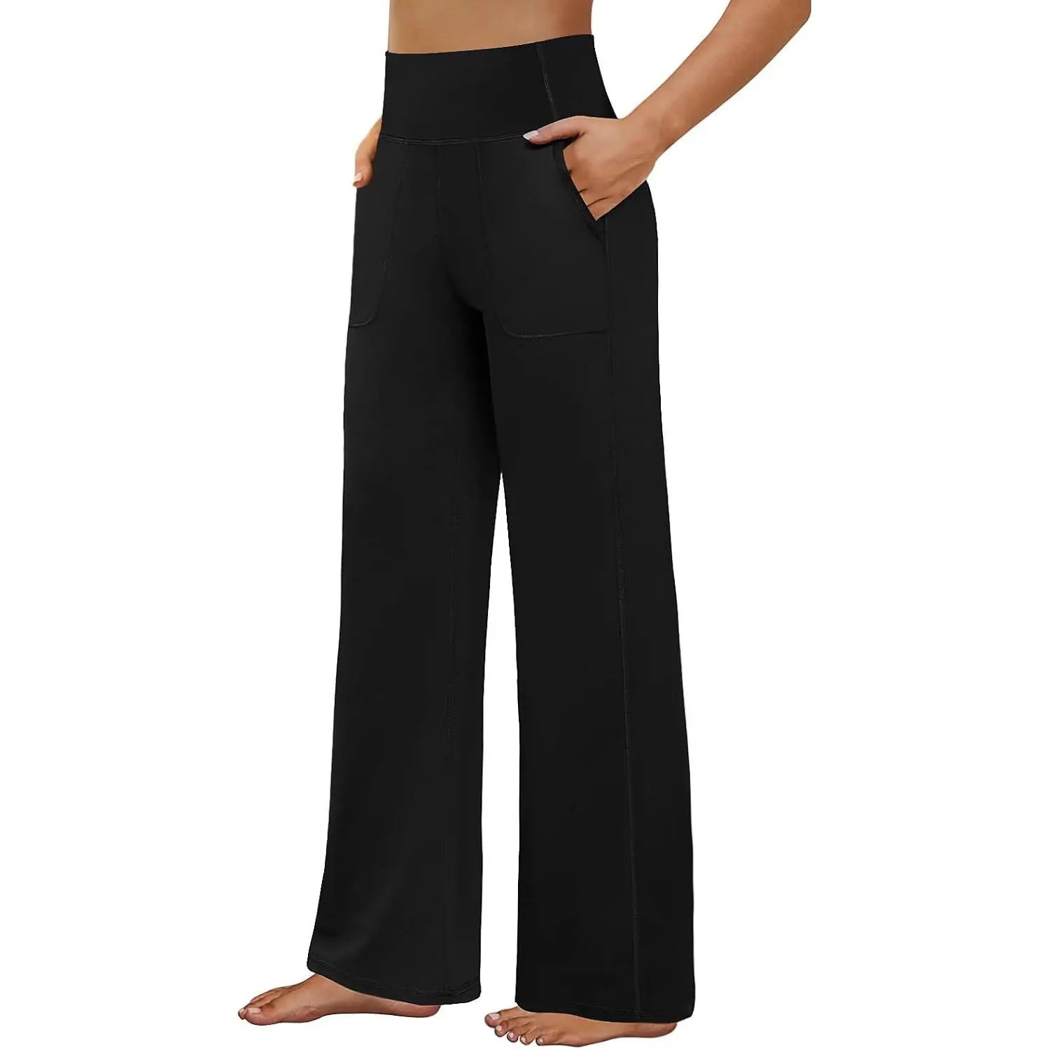 Women's High Waist Wide Leg Yoga Pants with Pockets - Buttery Soft, 4-Way Stretch, Breathable, Loose Fit for Dress, Casual, Lounge, Sweatpants