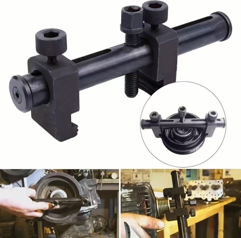 Adjustable Crankshaft & Power Steering Pump Pulley Removal Tool with adjustable arms and a sturdy grip is suitable for disassembling pulleys, steering wheels, and generator pulleys 2026 Upgraded Design
