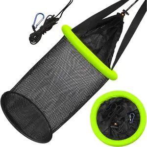 Father's Day Freshwater Angler Live Bait Storage Gifts for Dad |   Floating Collapsible Fishing Basket With Coated Nylon Mesh |   Portable Live Bait Cage for Storing Minnows, Crayfish, Leeches and All Live Fishing Baits stuff
