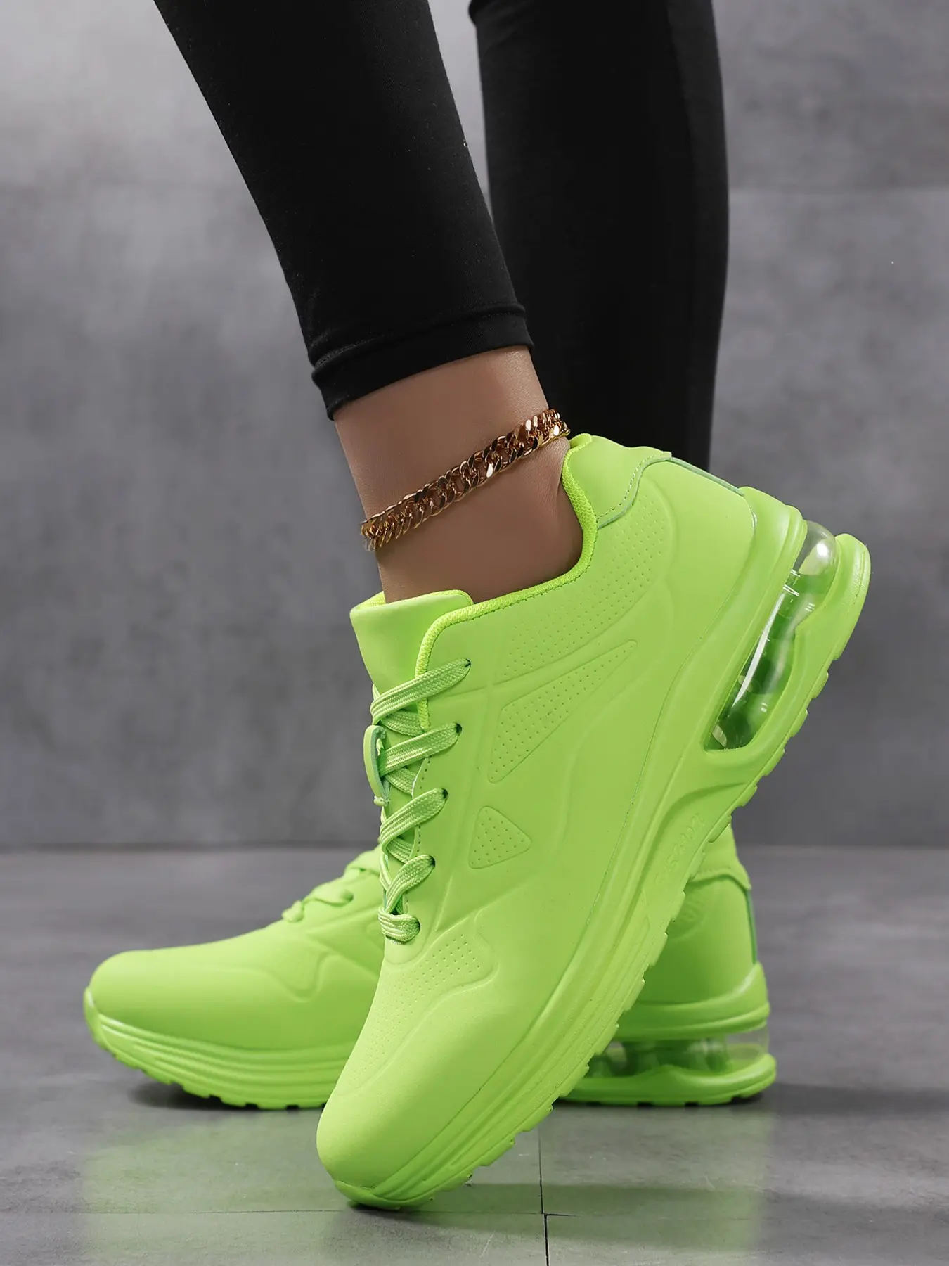 Women's Air Cushion Platform Sneakers, Lace-Up Shock Absorbing Running Shoes for Sports & Daily Life