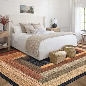 GARVEEWashable Area Rugs and Runners with Modern Abstract Geometric Designs, Non-Slip Backing, Soft, Non-Shedding, Stain Resistant, Easy to Clean - Ideal for Living Room, Bedroom, Office, Nursery, Dining Room, Hallway, Kitchen