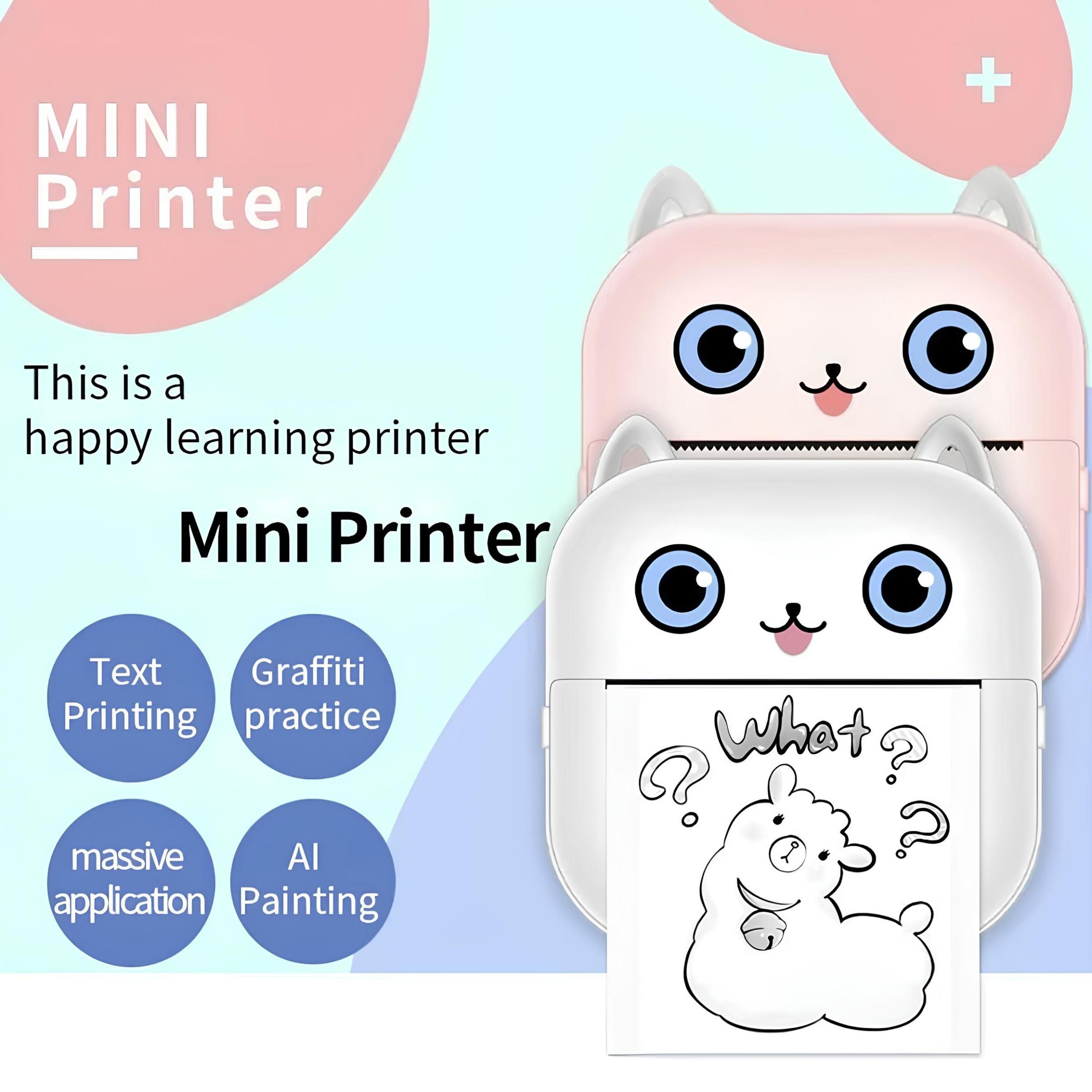 Portable Mini Printer, Portable Photo Printer with Print Paper, Bluetooth-compatible Label Printer for iOS & Android, Photo Sticker Printer, Office Accessories