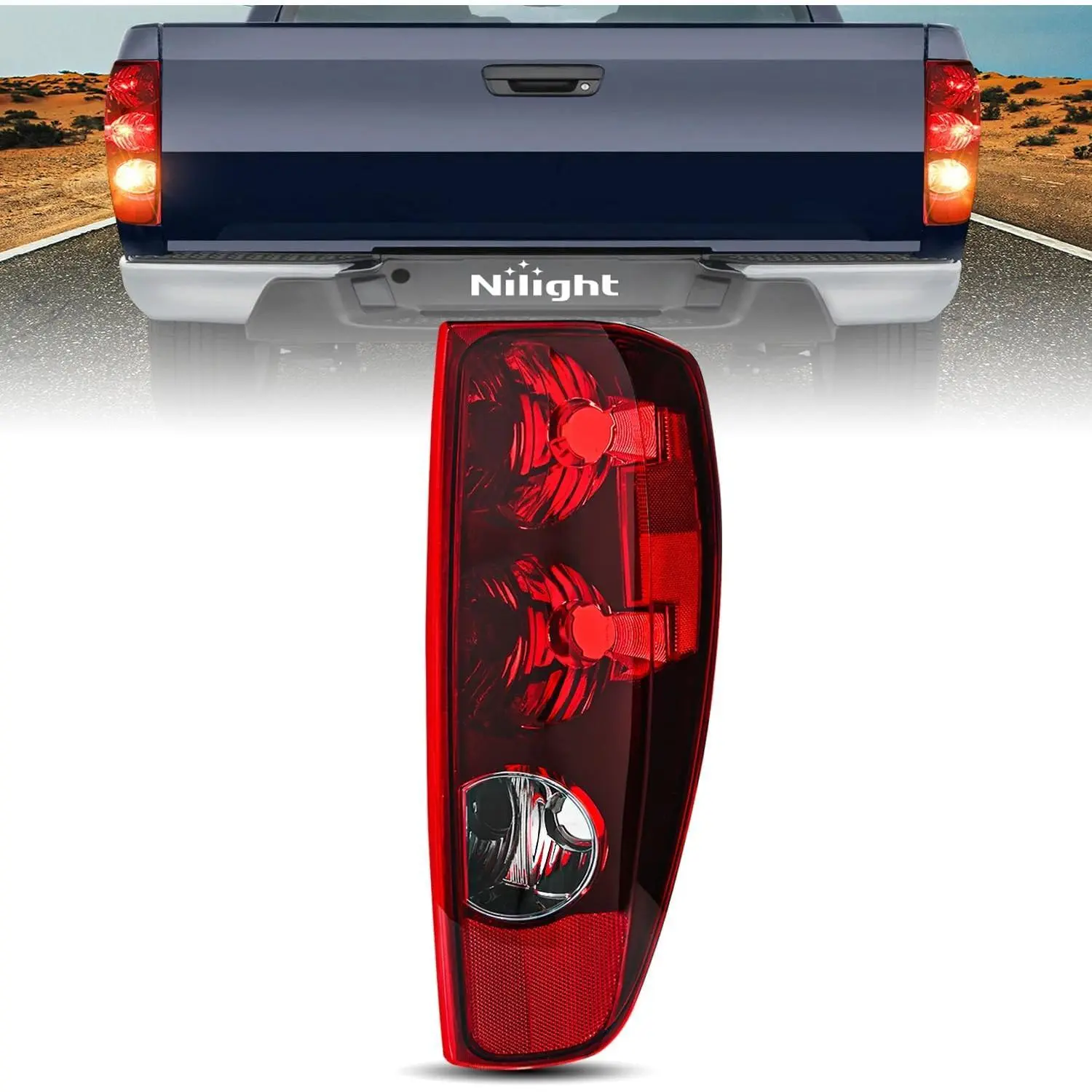Nilight Taillight Assembly Compatible with 2004 2005 2006 2007 2008 2009 2010 2011 2012 Colorado GMC Canyon 2006 Isuzu i280 i350 2007 2008 Isuzu i290 i370 Rear Lamp OE Style Passenger Side Red Lens, Polycarbonate, Durable, Easy Install