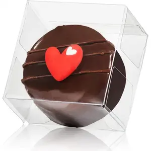 50 Count Clear Single Chocolate Covered Ore Cookies Macaron Box for Wedding Favors Shower 2.17"*2.17"*1.38" Inch Party Favor Box for Candy Chocolate Donut