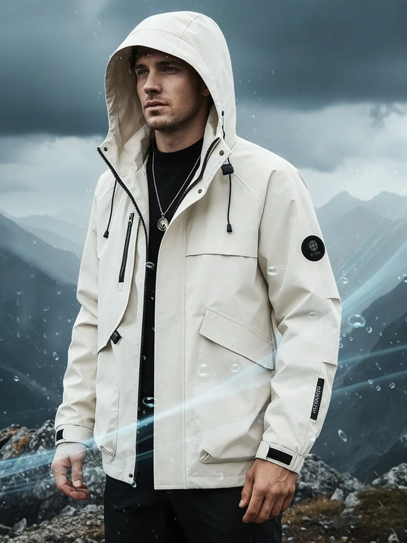 Men's Outdoor Hooded Jackets Spring Autumn Windproof Activewear Athlete Jackets Windbreaker Sports Jogging Camping Climbing Trekking Multi Pocket Hiking Jackets