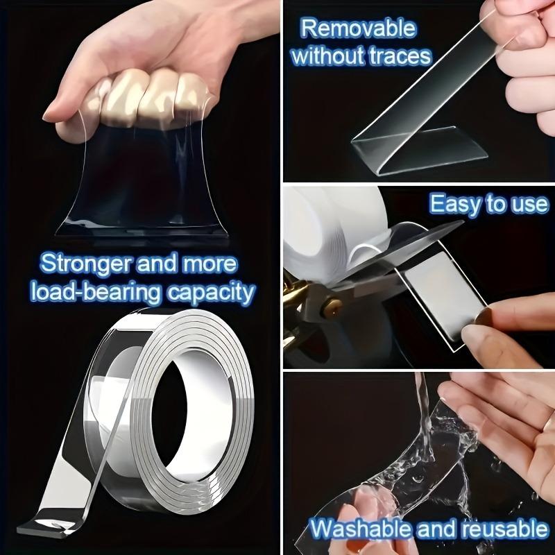 English Super strong adsorption power strong double-sided nano tape - strong adhesion, reusable, suitable for various scenarios such as handicrafts, Christmas decorations, etc. - fits all surfaces, an essential multi-functional tape