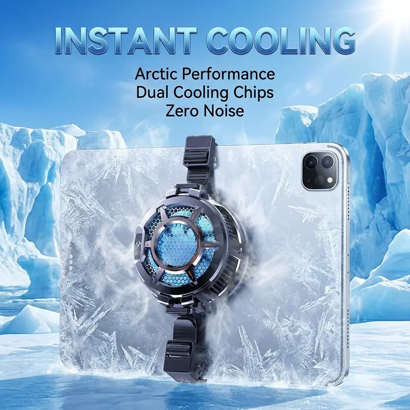 New Semi - Conductive Cooling Fan for Tablets Portable Cooling 3 - Speed Adjustable Magnetic Digital Display Cooling Products Phone Replacement Parts