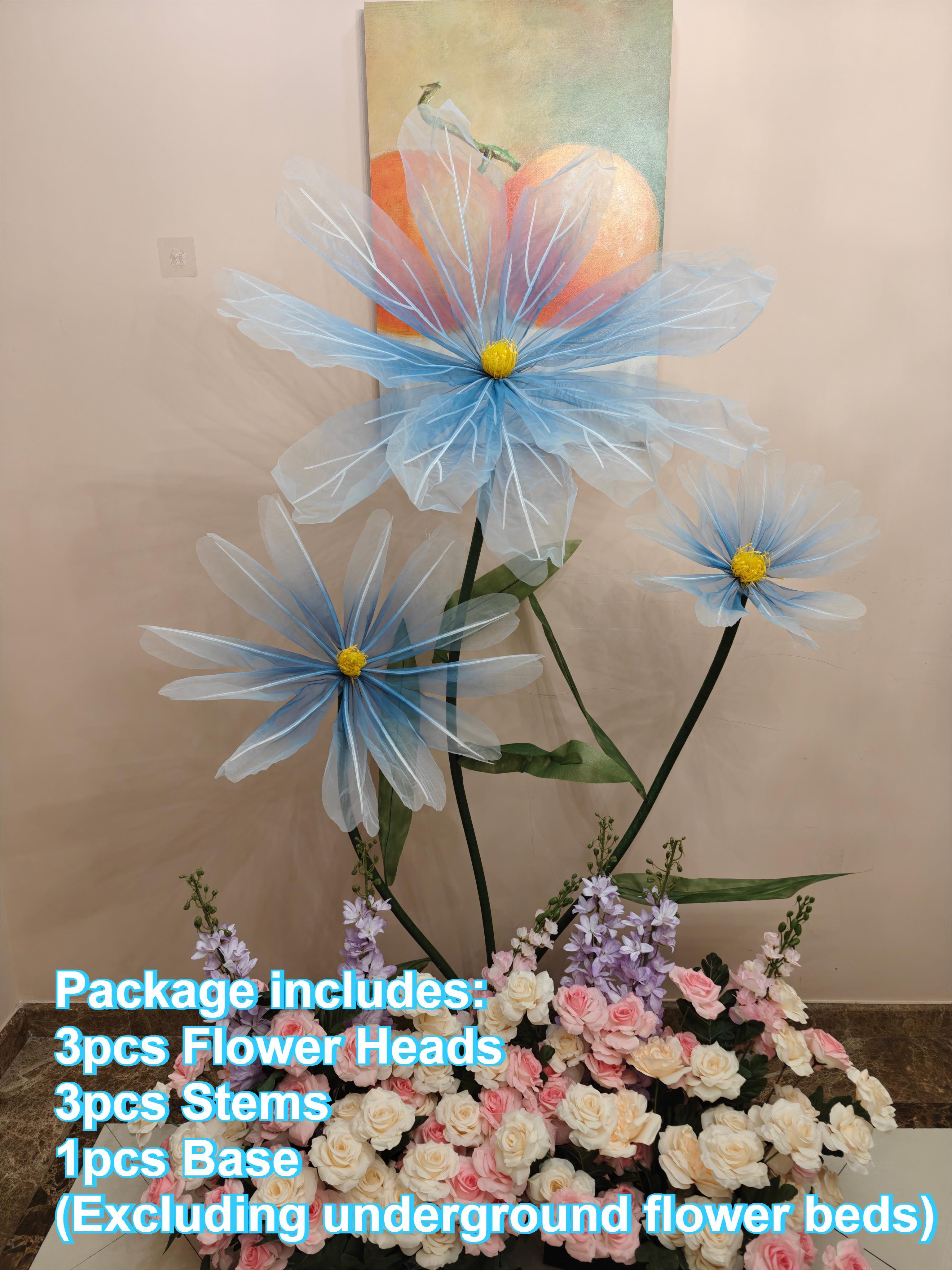 Artificial Silk Flower Wedding Scene Backdrop Decor Silk Yarn Flower Window Display Ornaments Stage Road Guide Floral With Stand