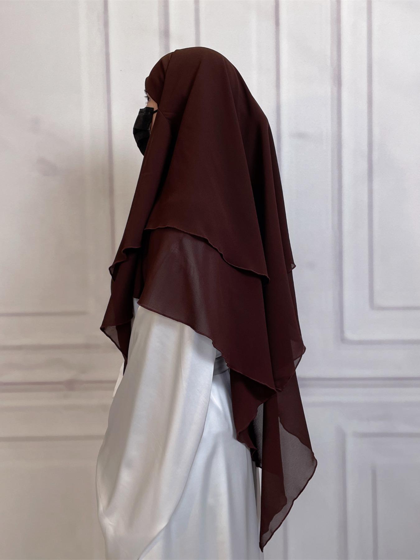 Women's Solid Color Chiffon Khimar, Modest Fashion Khimar for Women, Women's Islamic Clothing for All Seasons, Modesty