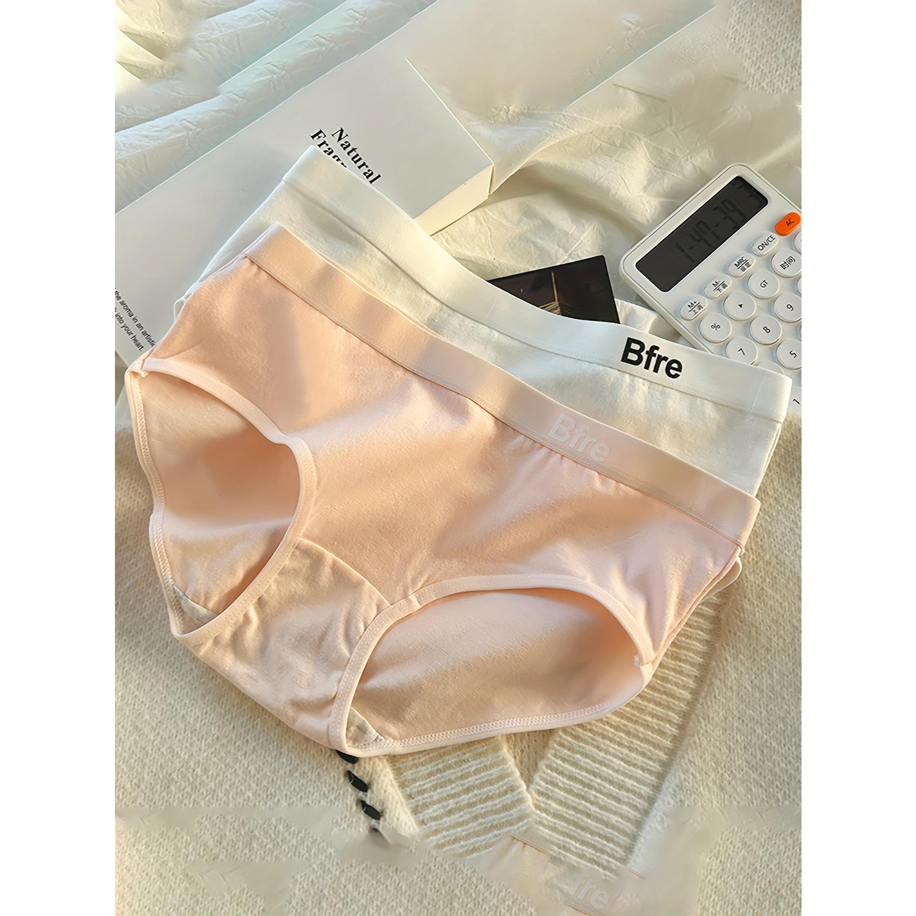 8 Pieces of Comfortable Cotton Girls' Underwear with Fashionable Letter Logo - Breathable Low Waist Underwear in Various Colors, Suitable All Seasons, Cute Underwear