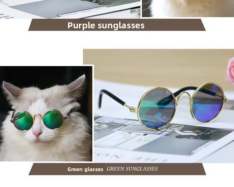 Dog Cat Pet Sunglasses Creative Trendy Sunwear Cute Accessories Mini Eyewear for Small Animals Adjustable Fit Summer Outdoor Play