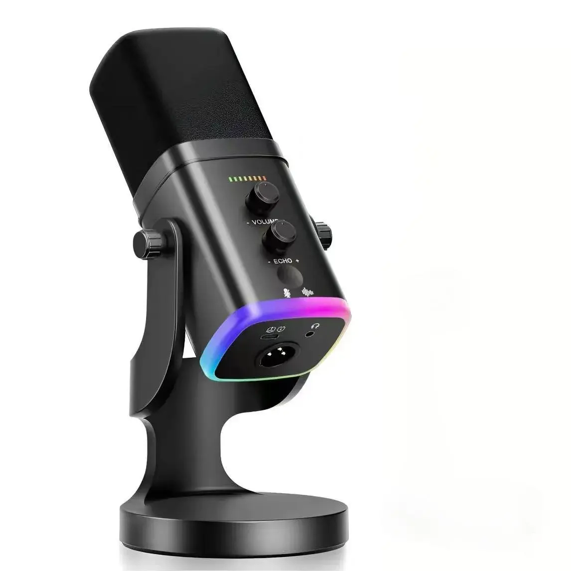 XLR/USB Dual Interface Microphone Set, Ideal for Live Streaming, Podcast Recording, Mute Button, Gain Control, RGB Lights, Arm Stand, Live Streaming Equipment