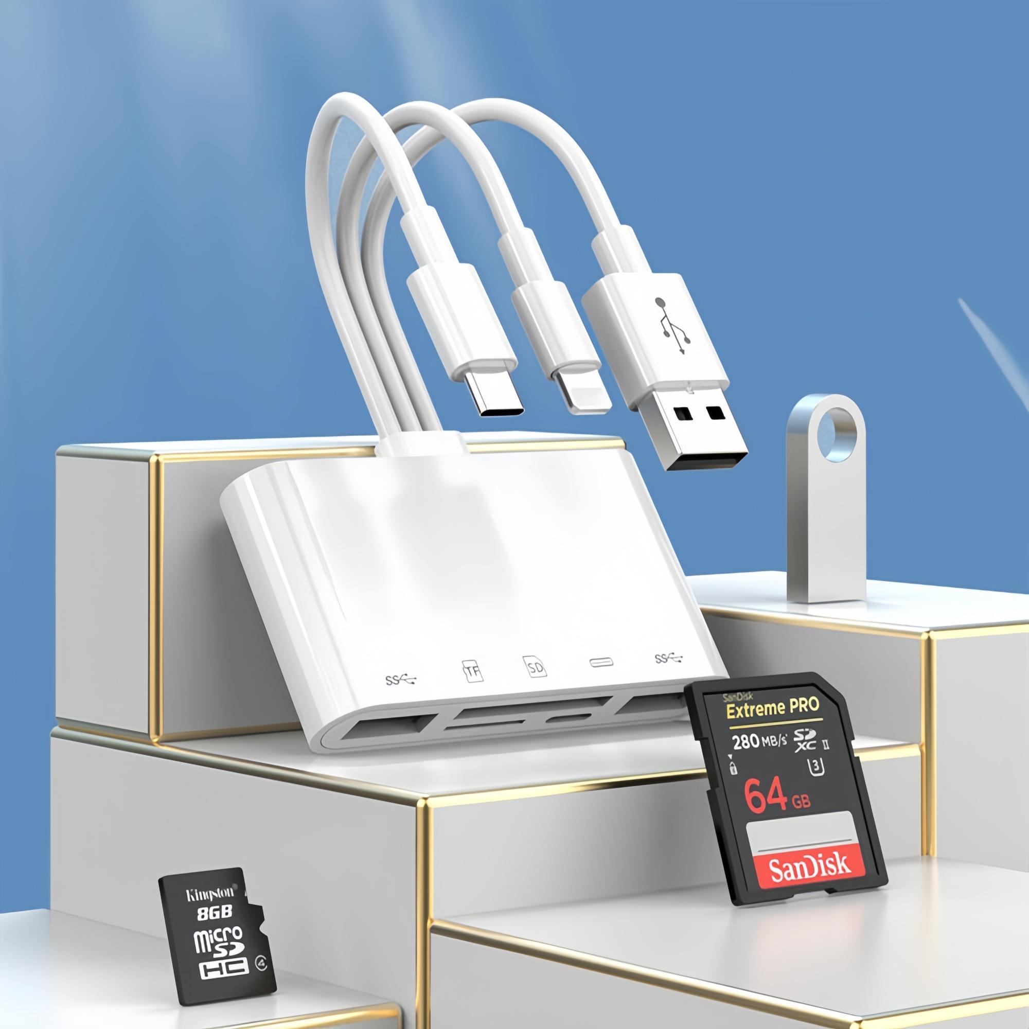 USB 3.0 Type-C Card Reader, Multi-functional Card Reader, Plug and Play Card Reader Compatible with iPhone & Android Type-C, Phone Accessories, USB C Interface