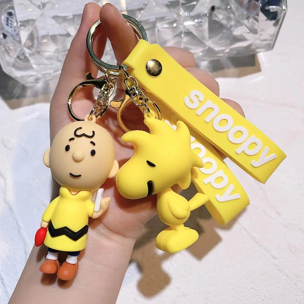 1/2/6pcs Snoopy Multi-Style 3D Silicone Keychain Set Cute Cartoon Dog Character Bag Charm Backpack Pendant Car Key Accessories