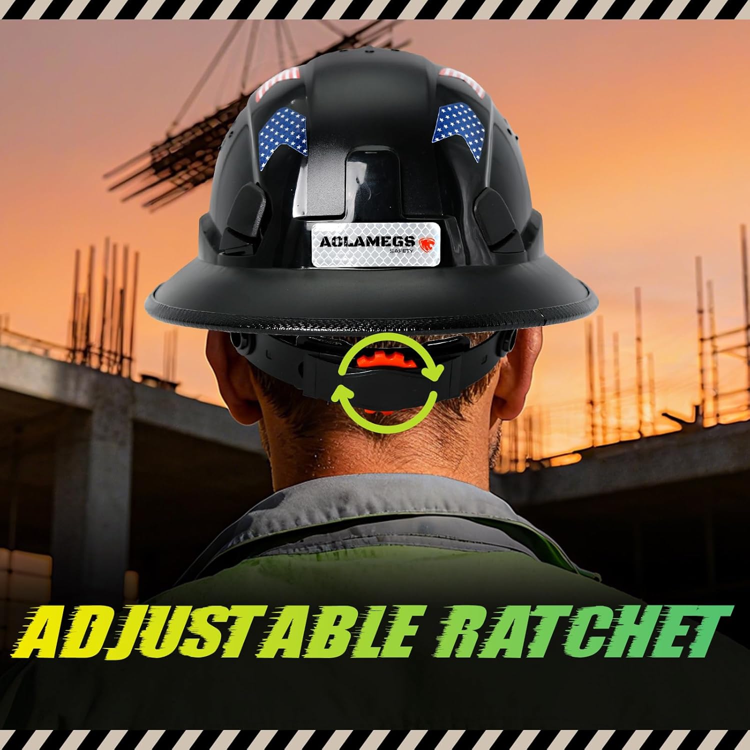 Full Brim Hard Hat with Clear Visor Cascos De Construccion Vented Hard Hat with Chin Strap Adjustable Cool Vent Work Helmet for Men Women