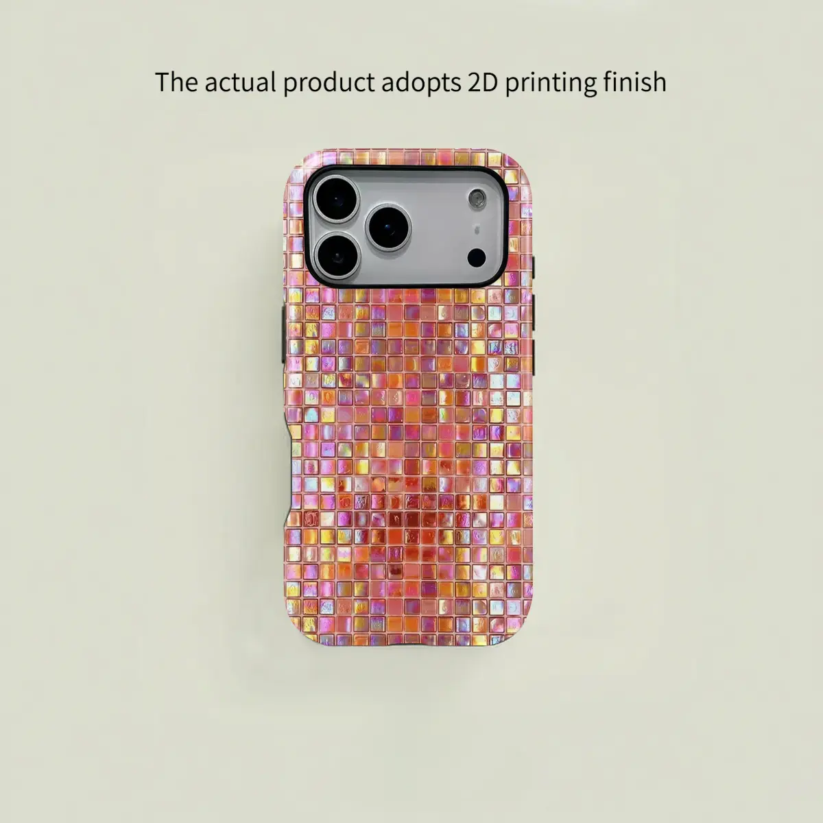 [Compatible with magnetic and non-magnetic]This 2-in-1 protective case features a trendy iridescent holographic mosaic tile pattern and is sturdy and durable. Compatible with MagSafe, it works with iPhone 17/16/15/14/13/12/11 Pro Max/Plus/Pro.
