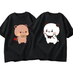 DuDu Bear Surprising Panda BuBu with A Flower T-shirt Funny Cute Buu Duu Graphic T Shirts Women Men Couple T Shirt Clothesgood graphic tees