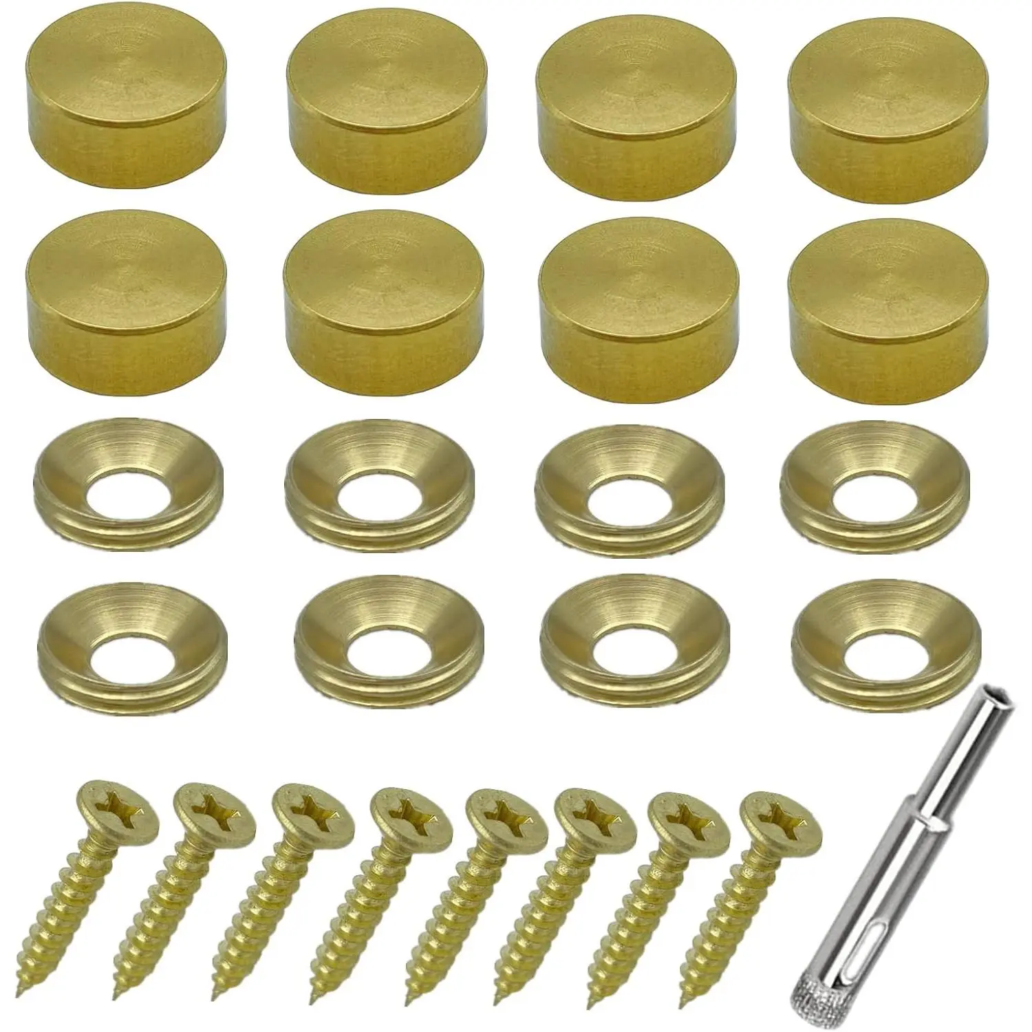 8 count Retro Pure Brass Decorative Screw with Caps  as Mirror Screw,Upholstery Tacks,Thumb Tacks for Wall Hangings, Cap, Handcrafted,Fasteners Hardware (1/2",12mm  Brass)