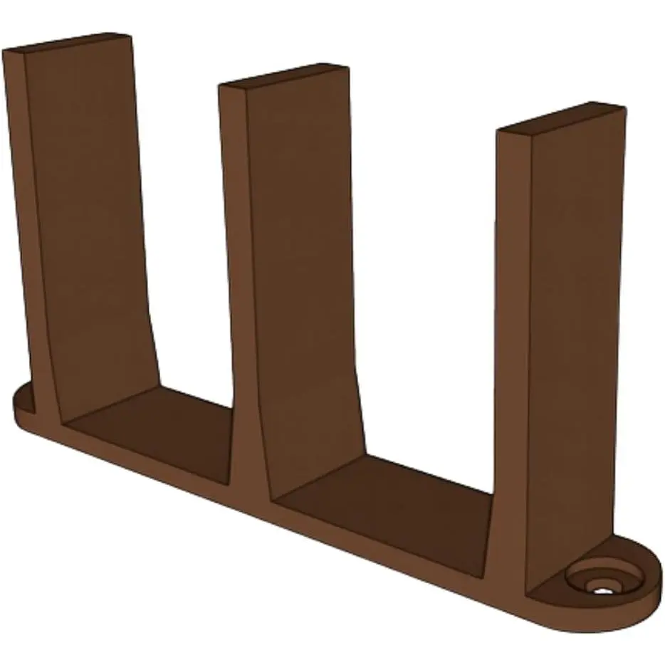 Sliding Closet Door Floor Guide Bracket |  Fit for /8" Width Bypass Doors (Brown) |