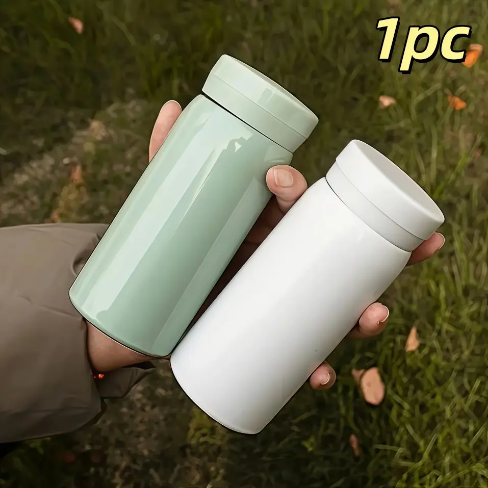 Double Layer Stainless Steel Vacuum Pocket Cup, Simple Student Mini Water Bottle, Portable Home Gift Insulated Cup, Compact Design