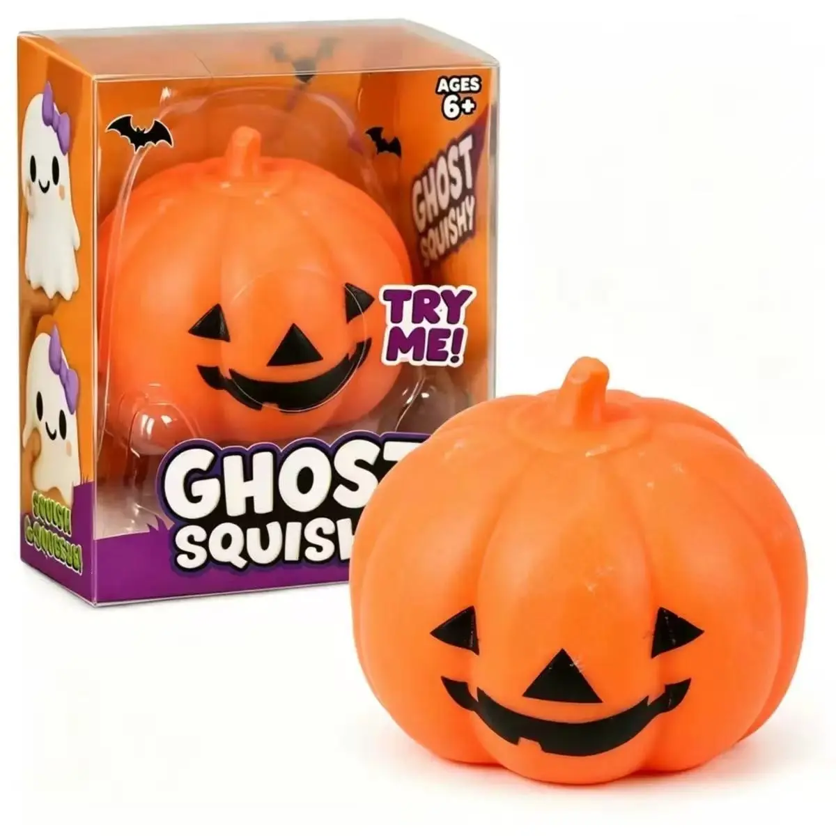 Halloween Cute Ghost Pumpkin Squishy, Stress Relief Toy, Rebound Plush, Perfect Party Gift, Fun and Comfortable Design