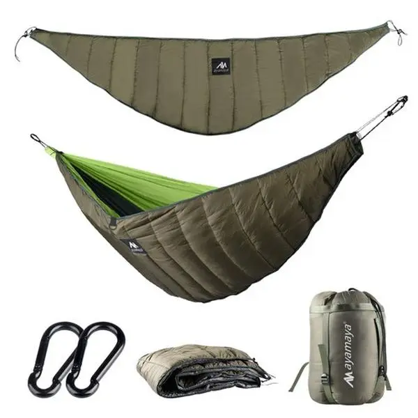 Single & Double Hammock Underquilt, 4 Season Camping Hammock Quilt | Full Length Under Quilts, Winter Cold Weather Warm UQ Blanket Bottom Insulation for Camping, Hiking, Backpacking, Backyard