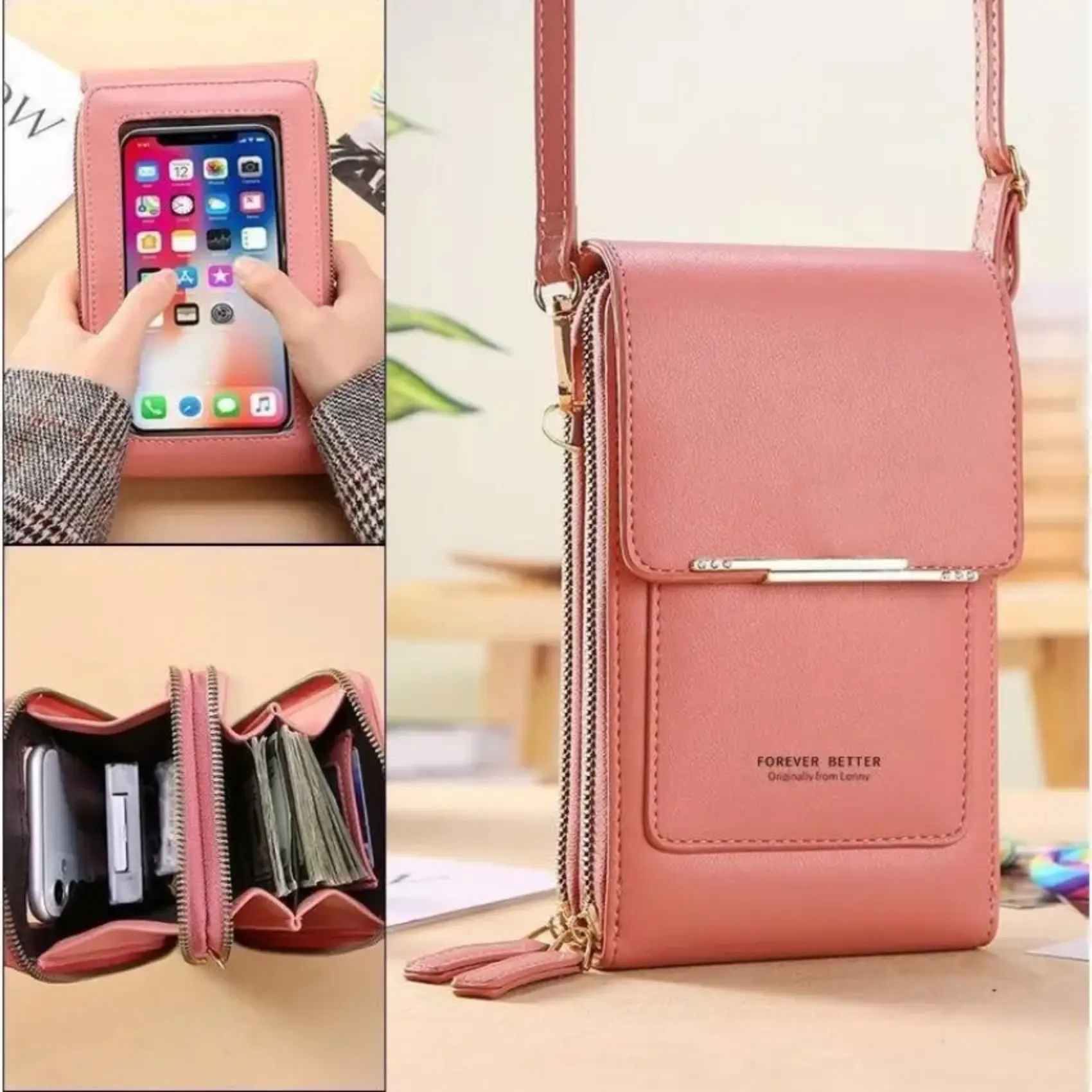 Women's Touch-Screen Crossbody Messenger Bag, Mini Purse with Transparent Window, Card Slots, Pockets & Adjustable Strap - Dual-Use Fashion Accessory for Women's Crossbody Bags Daily Use, Crossbody Bags For Women