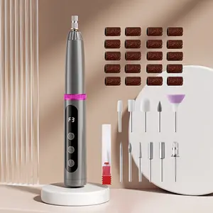 Electric Nail Polisher, Two-In-One Nail File, Quick Grinding + Bright Light, 12 Different Heads, 3 Speeds, Type-C Charging, Gift
