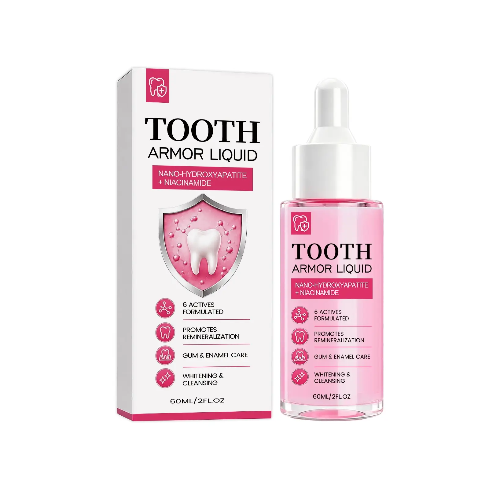 Tooth Armour Fluoride Free Toothpaste Serum, Nano Hydroxyapatite Toothpaste, Appropriate for Sensitive Teeth, Supports Tooth Enamel, Niacinamide Toothpaste, Advanced Enamel Support | 60 ml