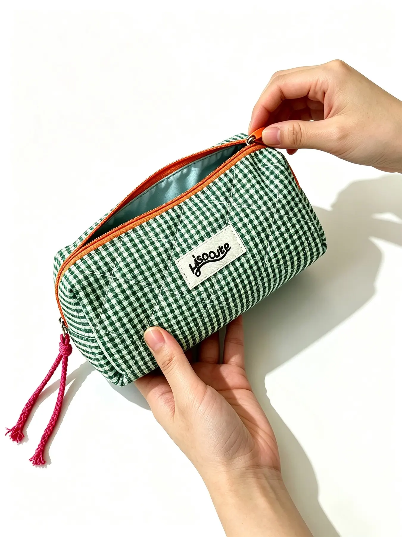 Korean Style Women's Wallet Coin Purses,HandBag,Student Color Blocking Checkered Pencil Case,Stationery Storage Bags,Large Capacity Cosmetics and Miscellaneous Storage Bags,Back To School Haul,Gift,Every Day