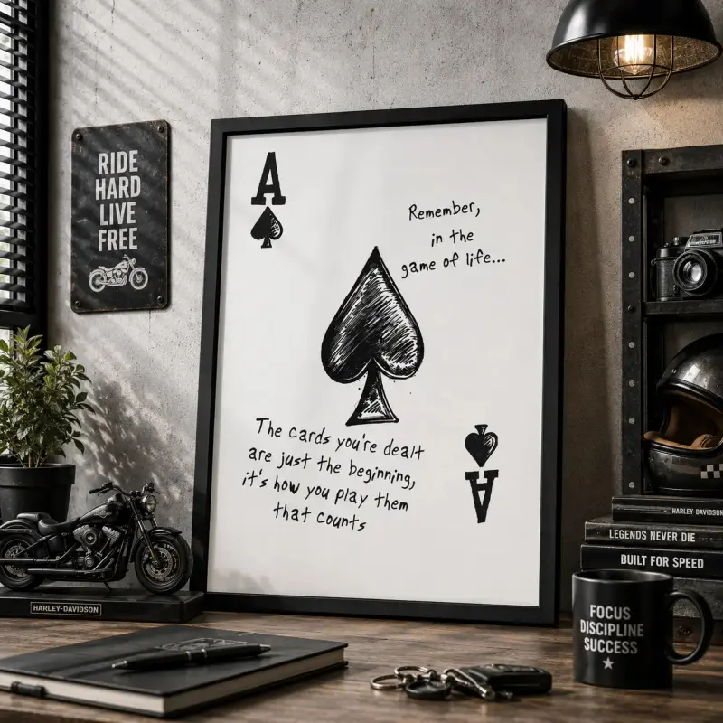 Ace of Spades Motivational Wall Art, Inspirational Mental Health Decor, Home Decor, Positive Quote Poster, Gift Idea