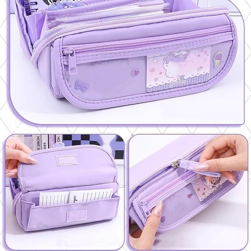 Large Capacity Canvas Pencil Case, Simple Handheld Stationery Box for Office School Men Women, Portable Makeup Bag, Ideal Back-To-School Gift